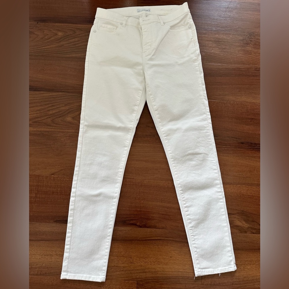 Loft Mid Rise Women's Crisp White Skinny Jeans